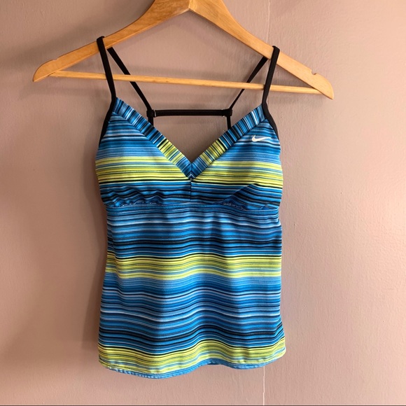 NIKE SPAGHETTI STRAP STRIPED TANK TOP ACTIVE WEAR